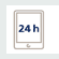 icono tablet con letras 24h