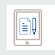 icono de una tablet con un papel y un lápiz en la pantalla