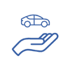 icono mano y un coche