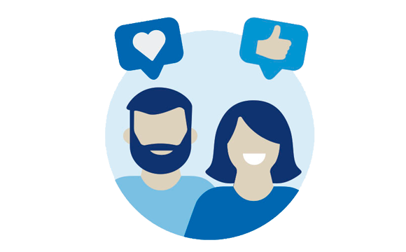 icono dos personas dando like